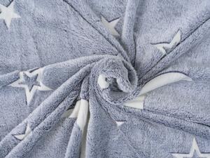 Svjetleća deka od mikroflanela BIG MOON 150x200 cm siva