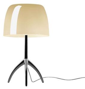 Lumiere Grande stolna lampa, bež/krom, 45 cm - Foscarini