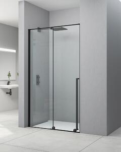 Idealaqua tuš vrata SxP, 160 cm, klizna, crna\prozirno
