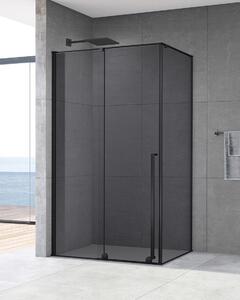 Idealaqua tuš vrata SxP, 120 cm, klizna, crna\prozirno