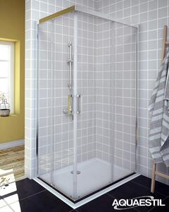Aquaestil tuš vrata za kabinu Savana D+D, 80 cm, klizna, krom/prozirno