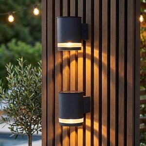 Lumisky Helio LED solarna zidna svjetiljka, set od 2 komada, tamnosiva, širina 10 cm, Sivo, Metal
