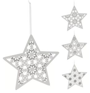 Božićna viseća zvijezda GLITTER STAR 22 cm, bijela