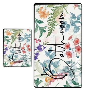 Kupaonske prostirke u setu 2 kom 60x100 cm Green In Flower – Foutastic