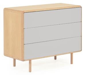 Siva/u prirodnoj boji komoda u dekoru jasena 99x78,5x42 cm Anielle – Kave Home