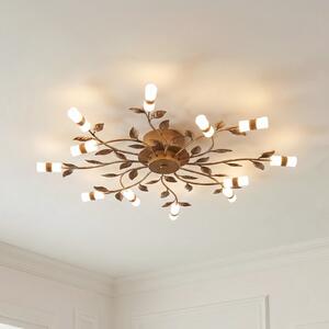 Lindby LED stropno svjetlo Bentas, bronca, metal, Ø 80cm, Bronca / stari mesing, Dnevni boravak/blagovaonica, Metal