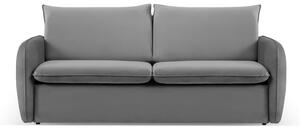 Siva baršunasta sklopiva sofa 214 cm Vienna – Cosmopolitan Design