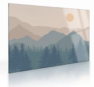 Staklena slika - Tirkizne planine N⁰1 (70x50 cm)