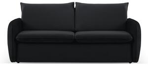 Crna baršunasta sklopiva sofa 194 cm Vienna – Cosmopolitan Design