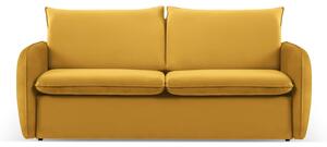 Senf žuta baršunasta sklopiva sofa 194 cm Vienna – Cosmopolitan Design