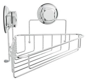 Metalna samoljepljiva kupaonska polica kutna u srebrnoj boji Bestlock Bath – Compactor
