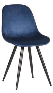 Tamno plave baršunaste blagovaonske stolice u setu 2 kom Capri – LABEL51