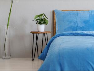 Plava posteljina za krevet za jednu osobu od mikroflanela 140x200 cm Uni – B.E.S