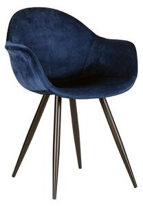 Tamno plave baršunaste blagovaonske stolice u setu 2 kom Forli – LABEL51