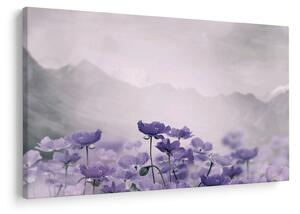Slika - Ljubičasto cvijeće u planinama (90x60 cm)