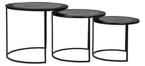 Crni metalni okrugli stolići za kavu u setu 3 kom ø 55 cm Tres – LABEL51