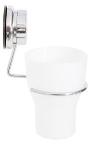 Metalna samoljepljiva čaša za četkice za zube u srebrnoj boji Bestlock Bath – Compactor