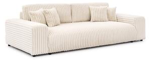 Krem sklopiva/s prostorom za odlaganje sofa od samta 260 cm Justin – Ropez
