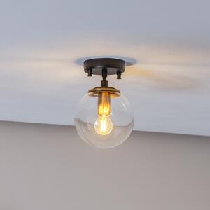 Stropna lampa Atmaca 10205 antikno zlato/crno prozirno staklo Ø 15cm