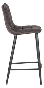 Antracitno sive baršunaste barske stolice u setu 2 kom 94 cm Jelt – LABEL51