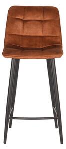 Ciglaste baršunaste barske stolice u setu 2 kom 94 cm Jelt – LABEL51