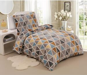 Siva posteljina za krevet za jednu osobu od mikropliša 140x200 cm Triangulo – My House