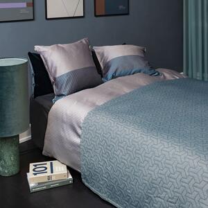 Plavi prekrivač od recikliranog pamuka za bračni krevet 220x250 cm Trio - Mette Ditmer Denmark