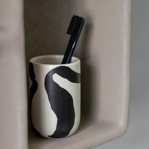 Crno-bijela keramička čašica za četkice za zube Icon - Mette Ditmer Denmark