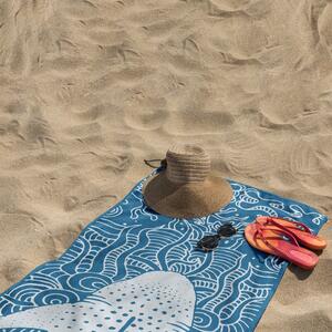 Plavi ručnik za plažu 90x180 cm Shark - DecoKing