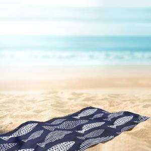 Tamnoplavi ručnik za plažu 90x180 cm Fish - DecoKing