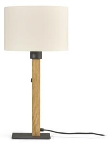 Buschwerk HerzBlut Heloise stolna lampa, krem-bijela, hrast, visina 45 cm, Drvo, Dnevni boravak/blagovaonica, Drvo