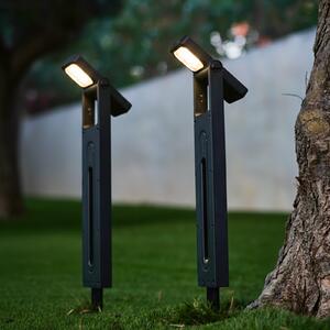 Lumisky Britanska crna LED solarna stativa s klinom za tlo, set od 2 komada, visina 49, Crno, Plastika, Vanjski reflektor/šiljak za tlo