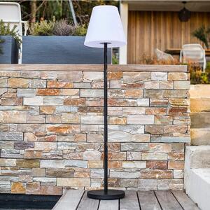 Lumisky Standy LED solarna vanjska lampa, bijela/siva, visina 150 cm, IP44, prigušiva, Sivo, Metal