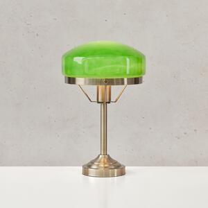 Markslöjd Aurelia stolna lampa, antikni mjed/zelena, staklo, E27, prigušiva, Zlato / mjed, Dnevni boravak/blagovaonica, Metal