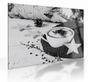 Staklena slika - Zimski cappuccino (70x50 cm)