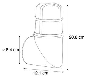 Zidna vanjska zidna svjetiljka od mesinga IP54 20,8 cm - Kiki