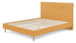 Žuti tapecirani bračni krevet s podnicom 160x200 cm Tory - Bobochic Paris
