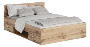 Zondo Bračni krevet 140 cm Michigin (hrast wotan) (s prostorom za odlaganje). 1096899