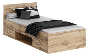 Zondo Jednostruki krevet 90 cm Michigin (hrast wotan) (s prostorom za odlaganje). 1096896