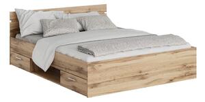 Zondo Bračni krevet 160 cm Michigin (hrast wotan) (s prostorom za odlaganje). 1096902