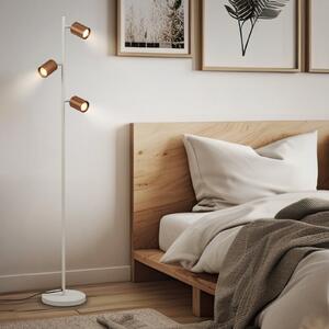 Briloner Podna lampa Ida, smeđa, s tri svjetla, visina 141 cm, GU10, Sivo, Dnevni boravak/blagovaonica, Metal