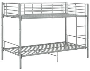 Krevet na kat sivi metalni 90 x 200 cm