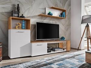 Zondo.hr Set za dnevni boravak Mantes WWT1 (bijela mat + hrast wotan). Akcija -20%. 1097674