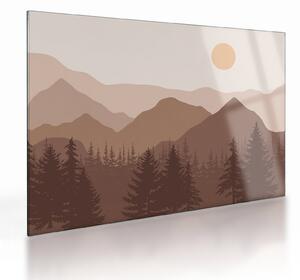 Staklena slika - Smeđe planine N⁰1 (70x50 cm)