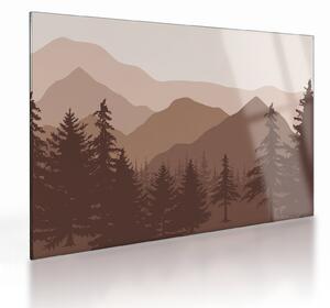 Staklena slika - Smeđe planine N⁰2 (70x50 cm)