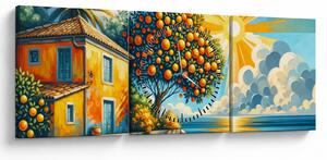 Slika - Kuća s narančama I. (sa satom) (90x30 cm)