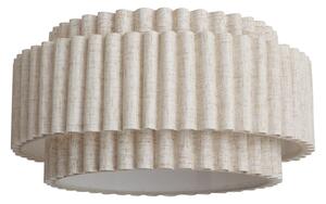 Japandi Lampshade in Beige Linen 35/35/18 - Scalloped