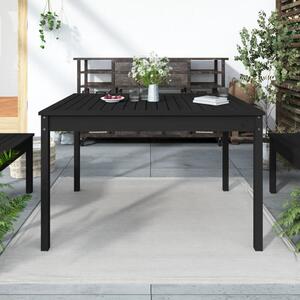 VidaXL Vrtni stol crni 121 x 82,5 x 76 cm od masivne borovine