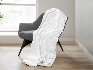 Luksuzna bijela janjeća deka od mikropliša STRIPES Dimenzije: 150 x 200 cm