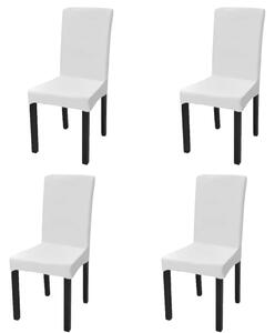 VidaXL Rastezljive navlake za stolice 4 kom Bijela boja